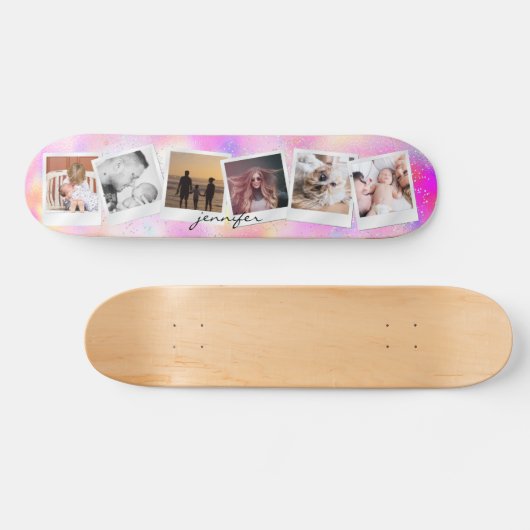 Creëer Uw Eigen Meisje Regenboog Glitter Modern Sc Skateboard (Horizontaal)