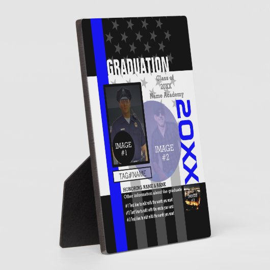 Creëer Uw Eigen met 3 afbeeldingen en 9 tekstlijne Fotoplaat (Zijkant)