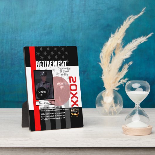 Creëer Uw Eigen met 3 afbeeldingen en 9 tekstlijne Fotoplaat (Zijkant)