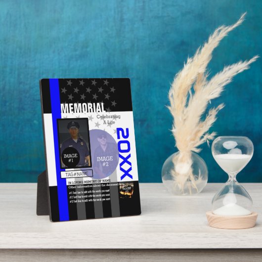 Creëer Uw Eigen met 3 afbeeldingen en 9 tekstlijne Fotoplaat (Zijkant)