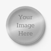 Creëer Uw eigen metaal Platinum Silver Faux Folie Papieren Bordje (Voorkant)