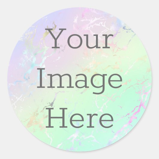 Creëer Uw eigen Metallic Faux Iriscent Marble Ronde Sticker (Voorkant)