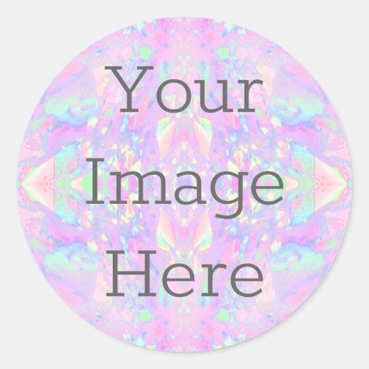 Creëer Uw eigen Metallic Iriserend Abstract Opal Ronde Sticker (Voorkant)