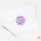 Creëer Uw eigen Metallic Rainbow Faux Iridescent Ronde Sticker (Envelop)