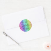 Creëer Uw eigen Metallic Rainbow Glitter Faux Foli Ronde Sticker (Envelop)