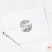 Creëer Uw eigen Metallic Silver Faux Platinum Foli Ronde Sticker (Envelop)