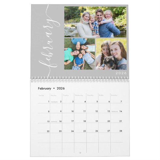 Creëer uw eigen minimaal 3 foto's collage script kalender (Feb 2026)