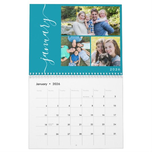 Creëer uw eigen minimaal 3 foto's collage script kalender (Jan 2026)