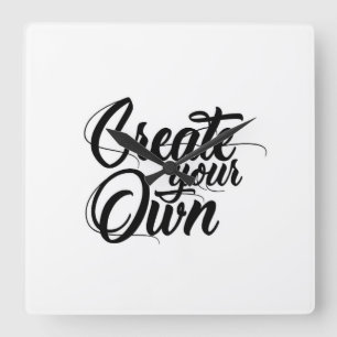 Creëer uw eigen minimale wandklok vierkante klok