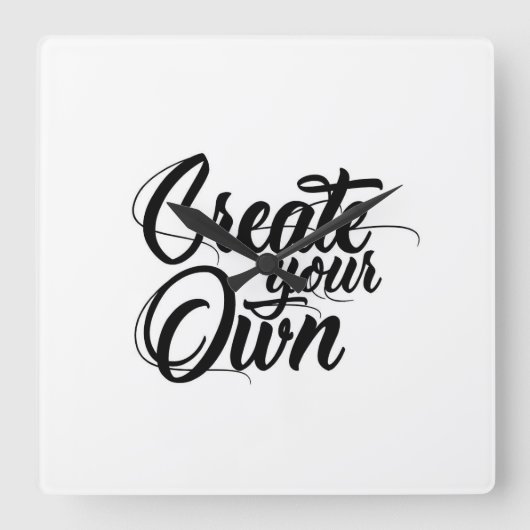 Creëer uw eigen minimale wandklok vierkante klok (Voorkant)