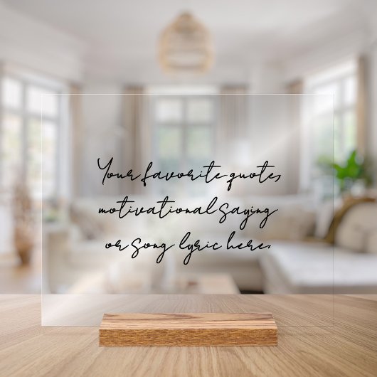 Creëer uw eigen minimalistische script aangepaste  acryl bord