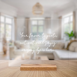 Creëer uw eigen minimalistische script aangepaste  acryl bord