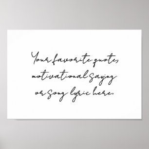 Creëer uw eigen minimalistische scriptquote poster