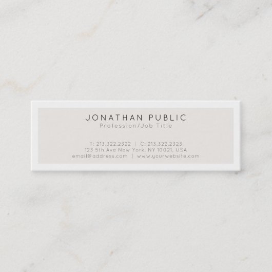 Creëer Uw eigen modern, minimalistisch elegant des Mini Visitekaartje (Voorkant)