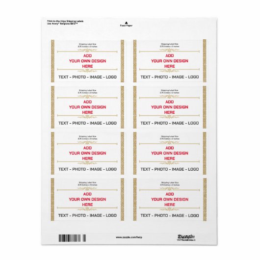 Creëer uw eigen Modern Simple Shipping Label (Full Sheet)