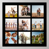 Creëer uw eigen moderne 9 foto collage plein poster (Voorkant)