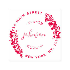 Creëer Uw eigen moderne bloemrijke ronde retouradr Zelfinktende Stempel