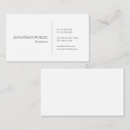 Creëer Uw eigen moderne, eenvoudige elegant Visitekaartje (Voorkant / Achterkant)