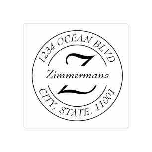 Creëer Uw eigen, moderne eenvoudige monogram Rubberstempel