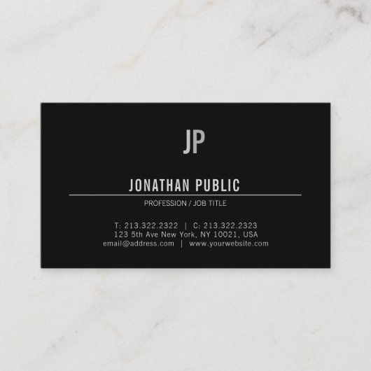 Creëer Uw eigen moderne Elegant Monogram Sjabloon Visitekaartje (Voorkant)