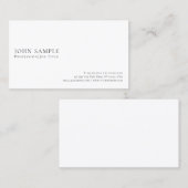 Creëer Uw eigen moderne Elegant White Minimalistic Visitekaartje (Voorkant / Achterkant)