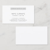 Creëer Uw eigen moderne elegante eenvoudige Sjablo Visitekaartje (Voorkant / Achterkant)