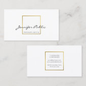 Creëer Uw eigen moderne, elegante witte goudschoon Visitekaartje (Voorkant / Achterkant)