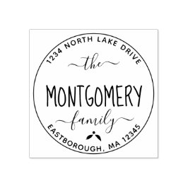 Creëer Uw eigen, moderne familienaam Return-adres Rubberstempel