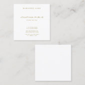 Creëer Uw eigen moderne Gold Font-tekst legant Vierkante Visitekaartje (Voorkant / Achterkant)
