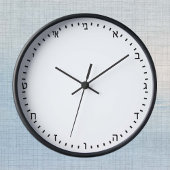 Creëer uw eigen moderne hebreeuwenklok, persoonlij ronde klok
