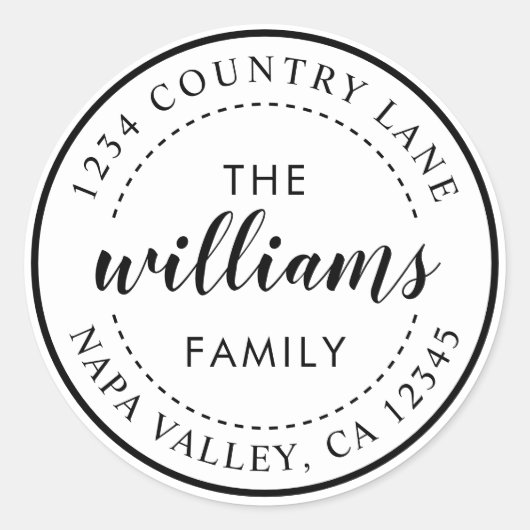 Creëer Uw eigen moderne kalligrafie retouradres Ronde Sticker (Voorkant)