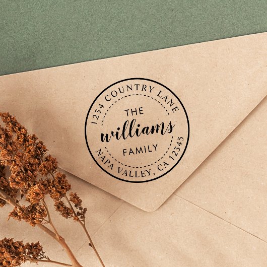 Creëer Uw eigen moderne kalligrafie retouradres Rubberstempel