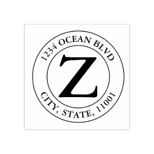 Creëer Uw eigen moderne monogram familienaam Rond Rubberstempel