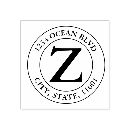 Creëer Uw eigen moderne monogram familienaam Rond Rubberstempel (Afrduk)