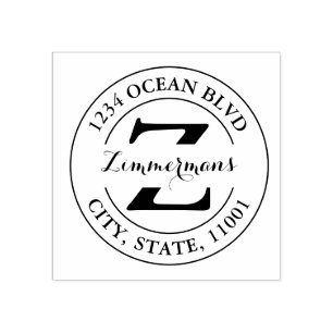 Creëer Uw eigen moderne monogram Rond Rubberstempe Rubberstempel