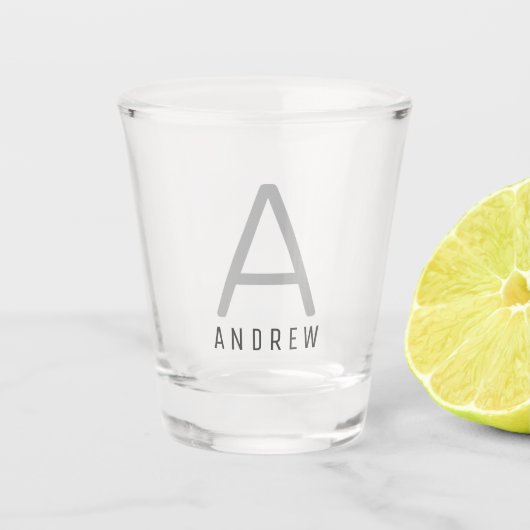 Creëer Uw eigen moderne monogram Shot Glas (Voorkant)