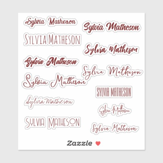 Creëer Uw eigen moderne stijlvolle naam Sticker (Vel)