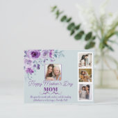 Creëer uw eigen Moederdag collage bloem Briefkaart (Staand voorkant)