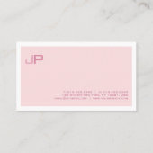 Creëer Uw eigen monogram Elegant Modern Roze Visitekaartje (Achterkant)
