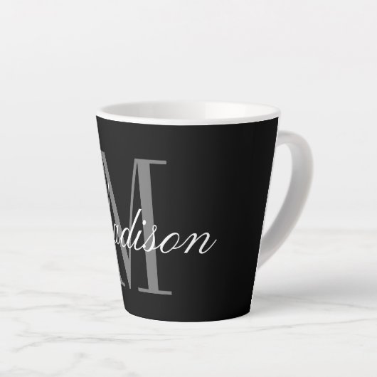 Creëer Uw eigen monogram Initiaal Latte Mok (Rechterhoek)