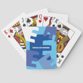 Creëer Uw Eigen Monogram Modern Blauw Pokerkaarten (Achterkant)