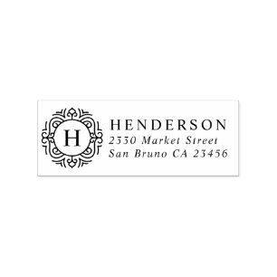 Creëer Uw Eigen Monogram & Naam Retouradres Rubberstempel