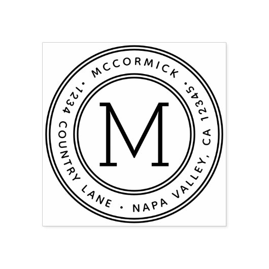 Creëer Uw eigen monogram retouradres Rubberstempel (Afrduk)