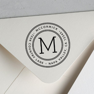 Creëer Uw eigen monogram retouradres Rubberstempel