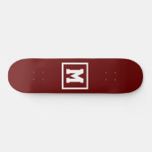 Creëer Uw eigen monogram Sjabloon Rood en Wit Skateboard (Horizontaal)