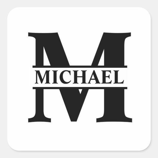 Creëer Uw eigen monogram Vierkante Sticker (Voorkant)
