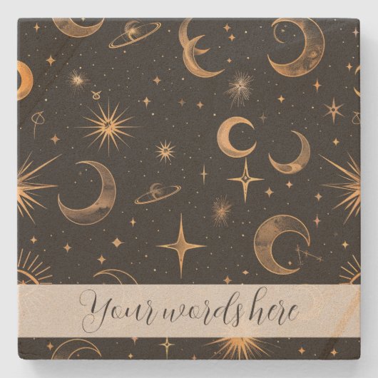 Creëer Uw eigen Moons & Planets Celestial Stenen Onderzetter (Voorkant)