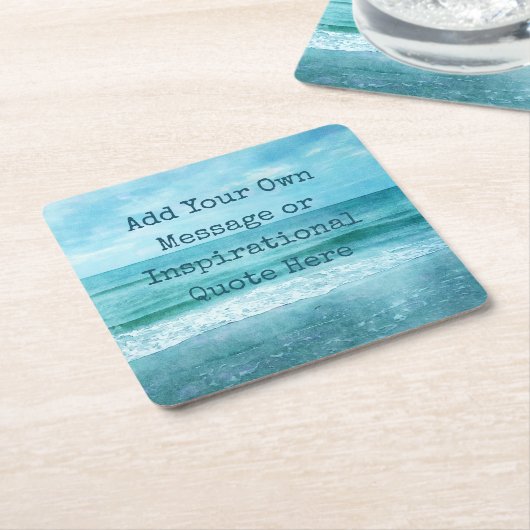 Creëer Uw eigen Motivatie Inspirerend prijsopgave Vierkante Kartonnen Onderzetter (Schuin)