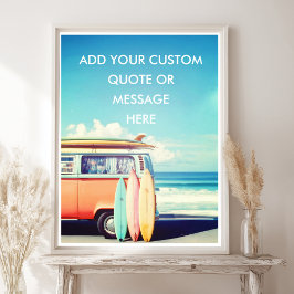 Creëer uw eigen Motivatie retro Surf bestelwagen Poster