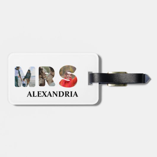 Creëer uw eigen Mr. en Mrs. Foto Matching koppels Bagagelabel (Achterkant horizontaal)